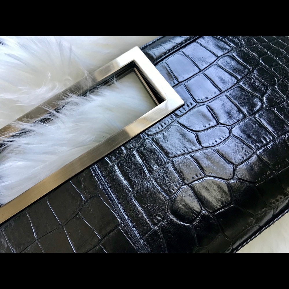 Alfani Black Leather Clutch